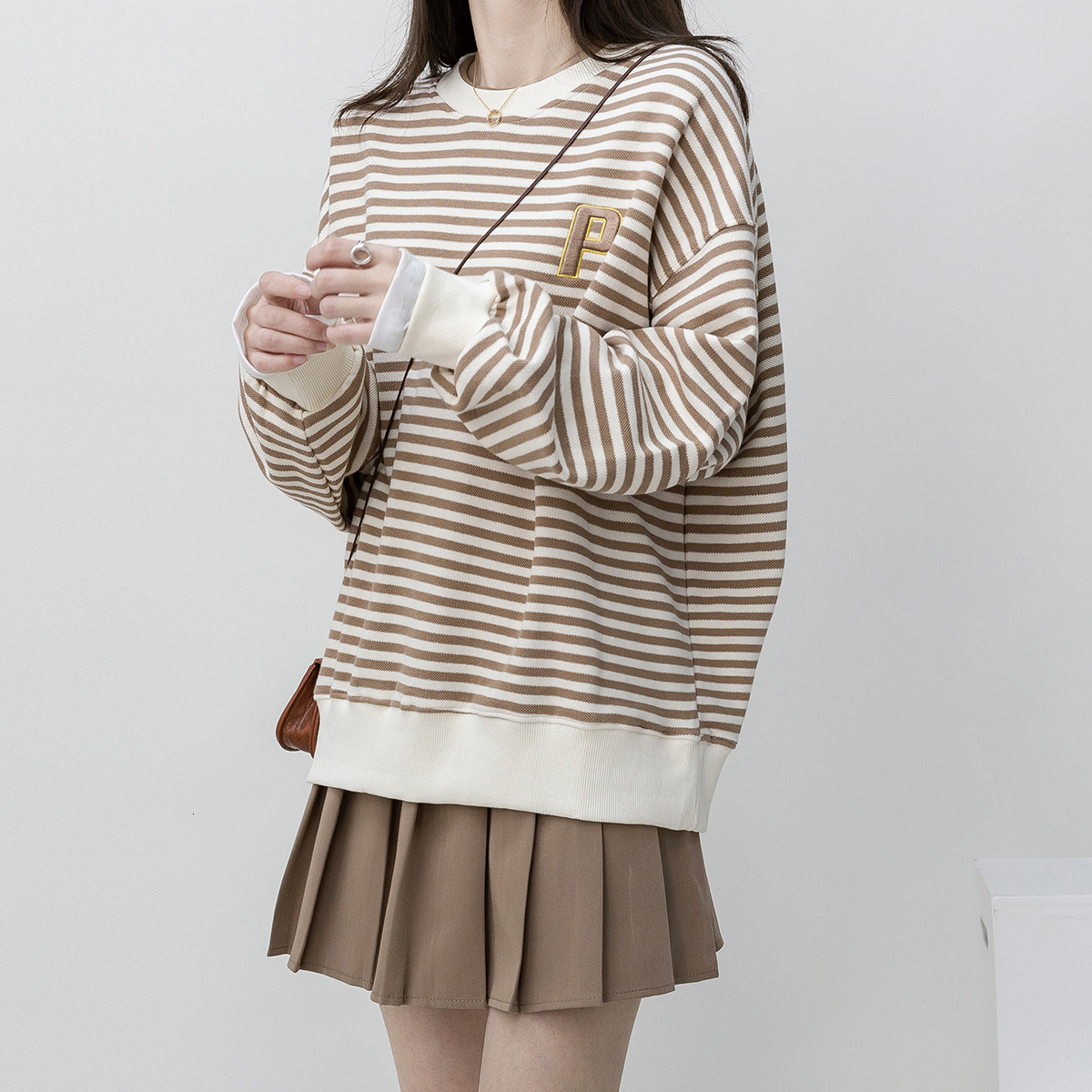 Women's Hoodies Sweatshirts Women Harajuku embroidery stripe cotton Hoodie Clothes Autumn long sleeve oversized Korean thin Sweatshirt pullovers 