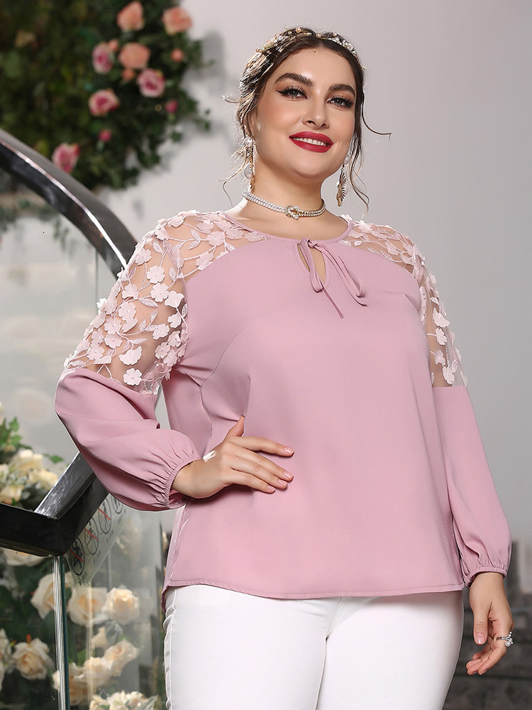 Women's Plus Size TShirt TOLEEN Clearance Price Outfits Women Large Plus Size Tops Spring Oversized TShirt Pink Long Sleeve Elegant Clothing 2211