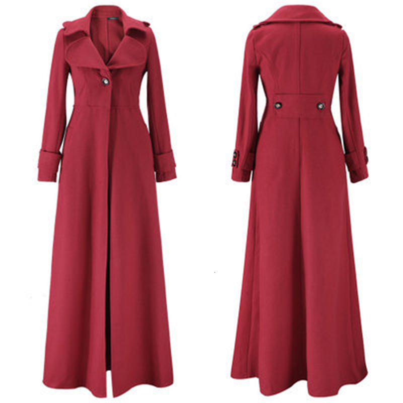 Women's Wool Blends European and American Clothing Autumn Winter Style Woolen Coat High Collar 221121