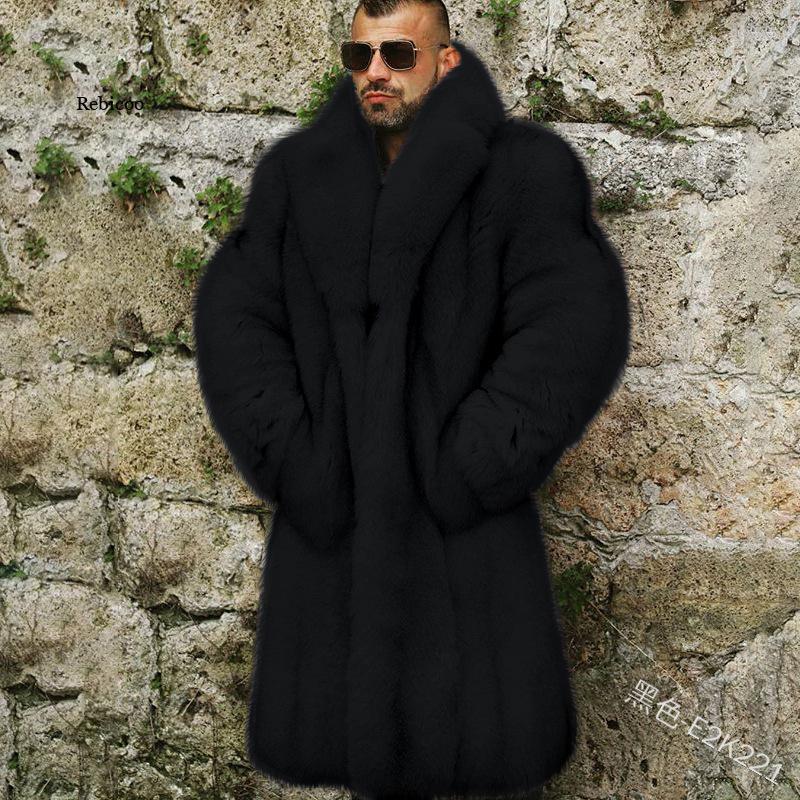 Men's Jackets Rabbit Wool Coat Men's Thicken Solid Color Warm Fashion Personality Outdoor Windproof European And American Clothes 221121