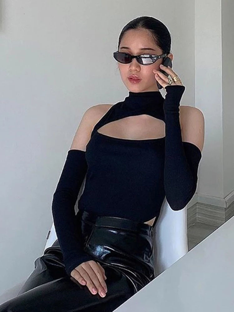 Women' Jumpsuits Rompers High Fashion Women' Longsleeved Bodysuit Solid Color Hollow Offshoulder Half Collar Jumpsuit 221125, Black
Women' Jumpsuits Rompers High Fashion Women' Longsleeved Bodysuit Solid Color Hollow Offshoulder Half Collar Jumpsuit 221125, Black