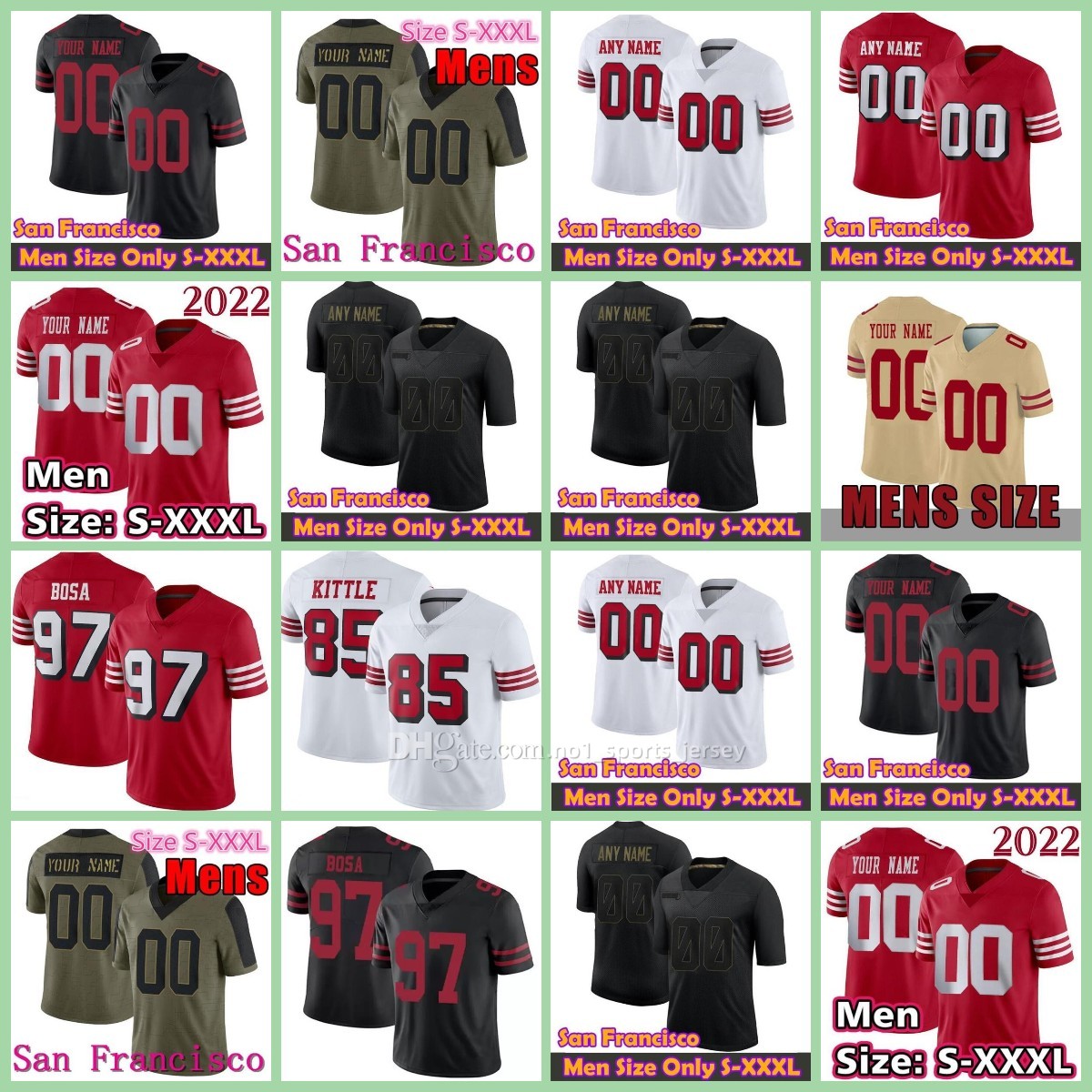 Jersey Francisco''49ers''5 Trey Lance Fred Warner 97 Nick Bosa 85 George Kittle Deebo Samuel Jerry Rice Javon Kinlaw Raheem Mostert Monta''nfl'', Men jersey1
Jersey Francisco''49ers''5 Trey Lance Fred Warner 97 Nick Bosa 85 George Kittle Deebo Samuel Jerry Rice Javon Kinlaw Raheem Mostert Monta''nfl'', Men jersey1