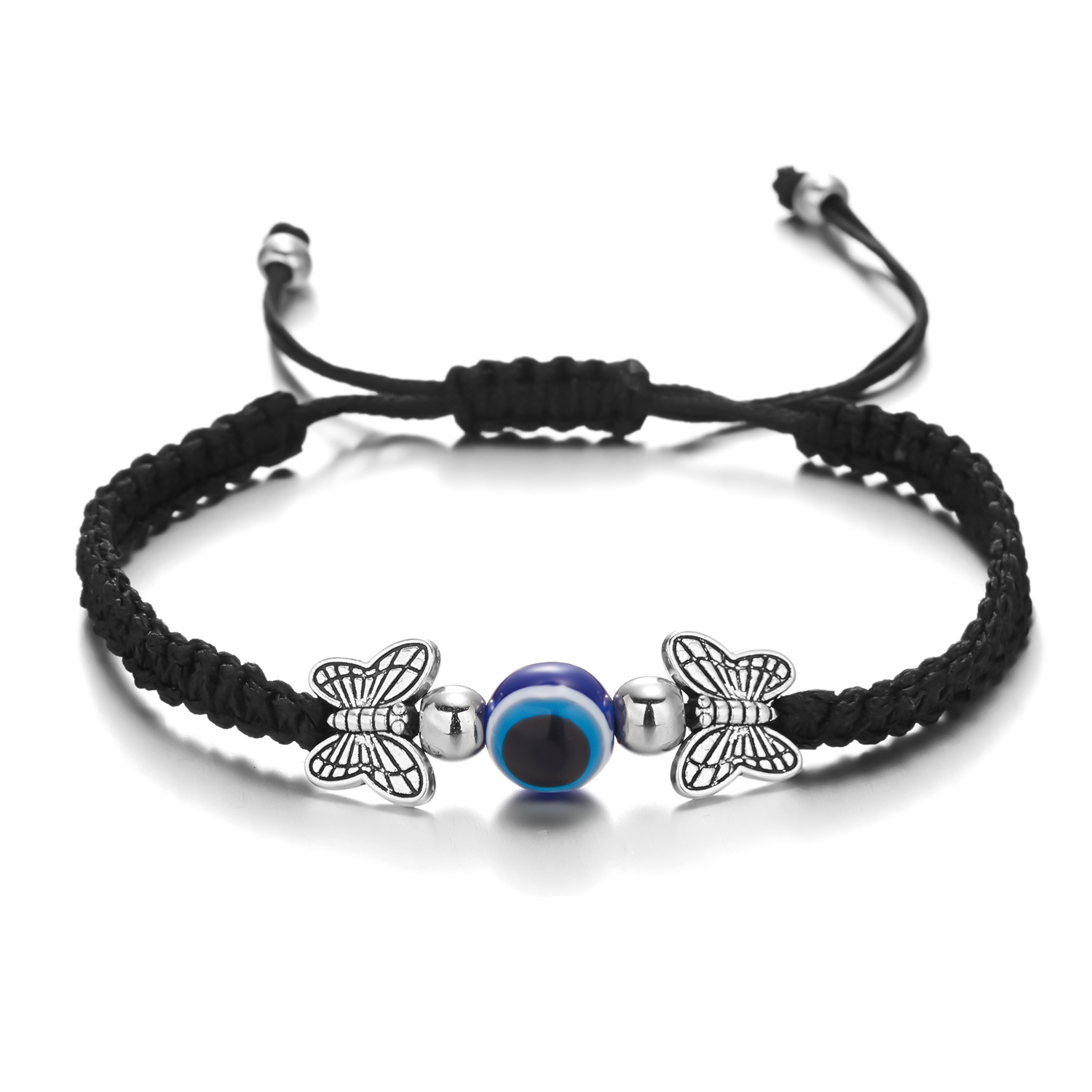 Turtle Elephant Hamsa Hand Blue Evil Eye Glass Beads Pendant Lucky Red Braided Rope Chain Bracelet For Women Men With Good Luck