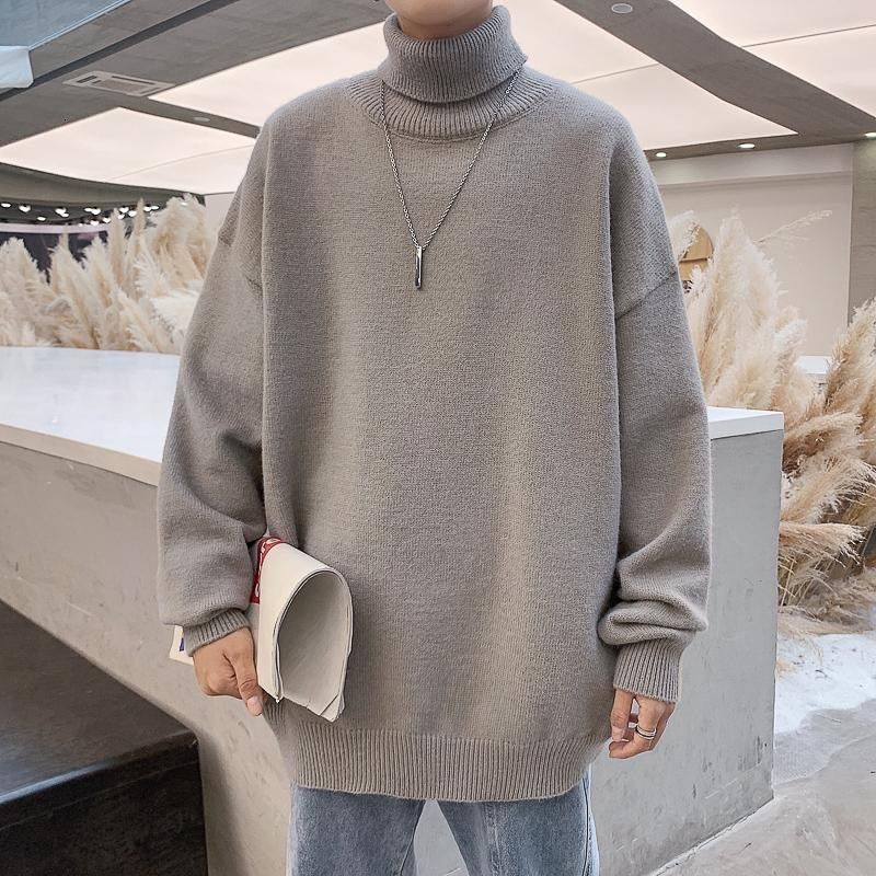 Men's Sweaters Knitted Warm Men Turtleneck Loose Casual Pullovers Bottoming Shirt Autumn Winter Solid Color 221121