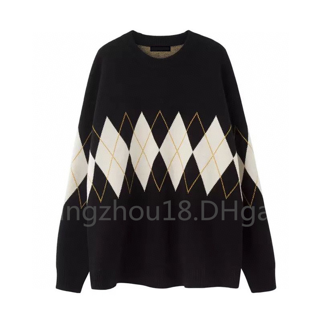 Fashion Designer Knitted Sweater New Look Clothing with Rhombic Lattice Pattern Round Neck Sweaters for Women Men, Black
Fashion Designer Knitted Sweater New Look Clothing with Rhombic Lattice Pattern Round Neck Sweaters for Women Men, Black