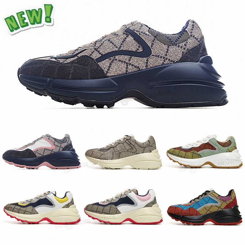 Designer shoes Rhyton Sneakers Beige Men women Trainers Vintage Luxury Chaussures new Designers Sneaker Lady Shoe si gucciis guccis gg guccisneakers XU47