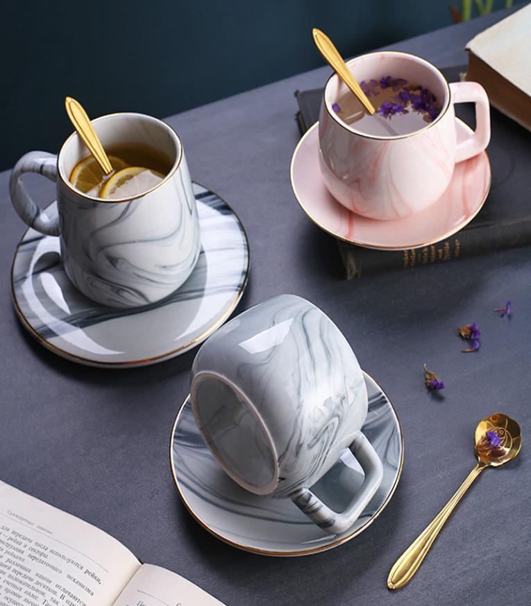 Ceramic Nordic Marble Coffee Cup Saucer Set Mug Simple Household European Small Luxury Elegant Flower tea Cup Y1116
Ceramic Nordic Marble Coffee Cup Saucer Set Mug Simple Household European Small Luxury Elegant Flower tea Cup Y1116
