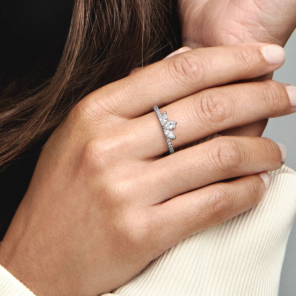 925 Sterling Silver Sparkling Herbarium Cluster Ring Fit P Jewelry Engagement Wedding Lovers Fashion Ring For Women