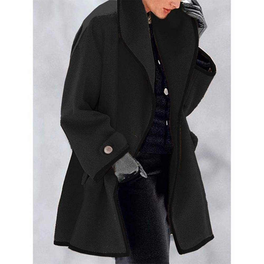 Women's Wool Blends Winter Woman Coat Fashion Korean Preppy Style Retro Versatile Windbreaker Casual Warm Woolen Oversize Manteau Femme Hiver 221