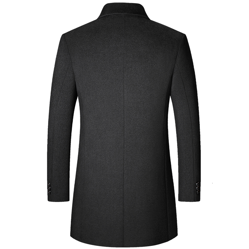 Men's Jackets Wool Coat Men's Black Long Autumn and Winter Fashion Slim Thick Warm Formal Business Casual Mix Match Large Size Jackets 22112
