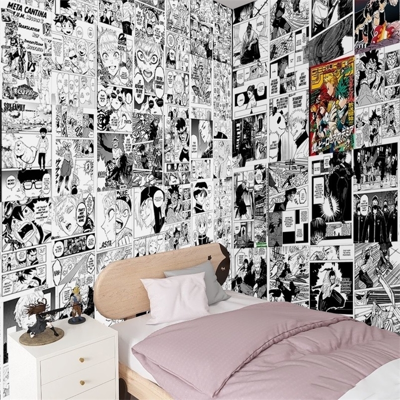 Popular English anime 21x30cm 20/30/40pcs manga wall stickers anime wallpaper print anime stickers Teen room decoration 220315