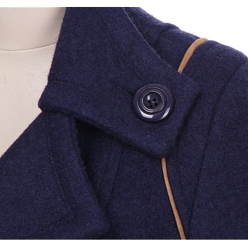 Women's Wool Blends UHYTGF Korean Winter Woman Coat Plus size en Long Female Autumn Fashion Double-Breasted Jacket 272 221121