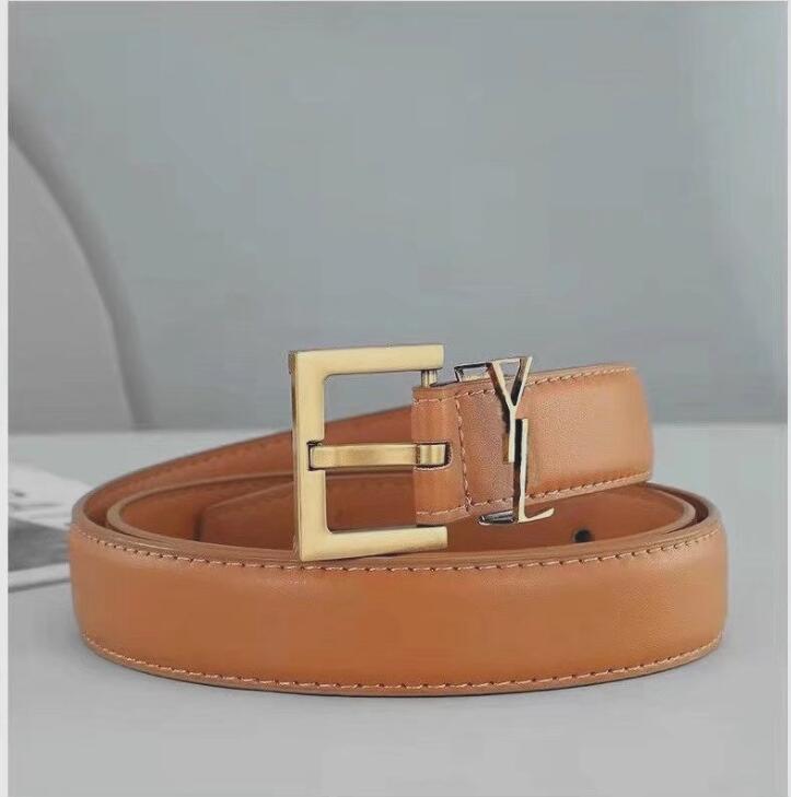 Belt for Woman Fashion Gold Needle Buckle Man Womens Belts Genuine Cowhide 6 Colors