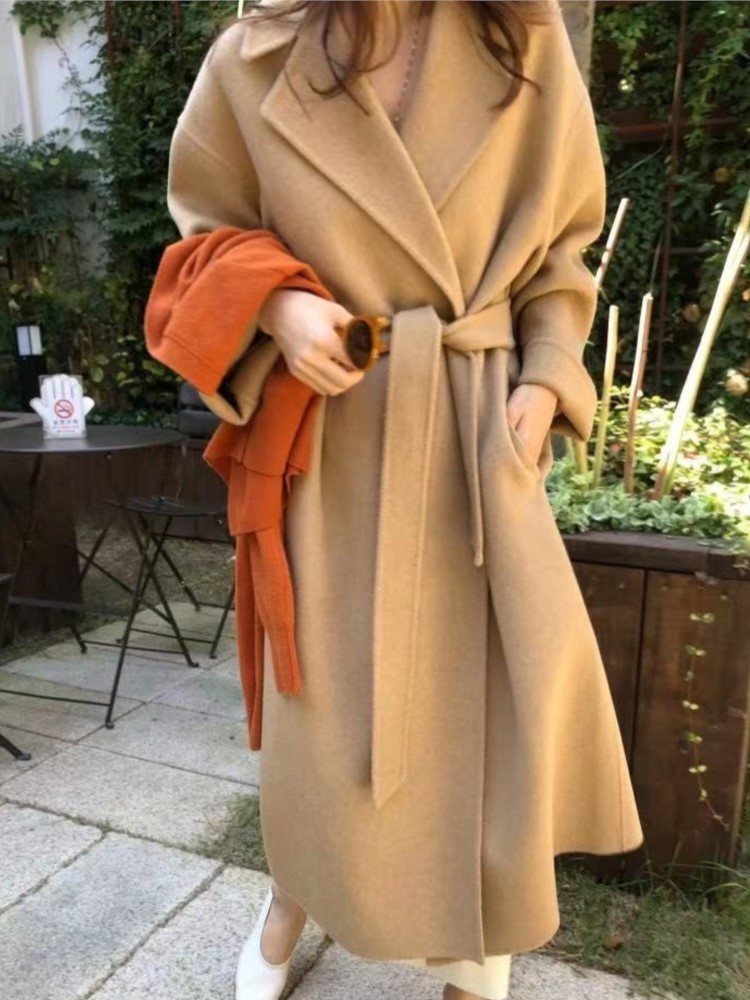 Women's Wool Blends Fashion Elegant Casual Women Woolen Jackets Winter Overcoat Long Sleeve Loose Vintage Outerwear Coats Femme Solid Clothes Clo