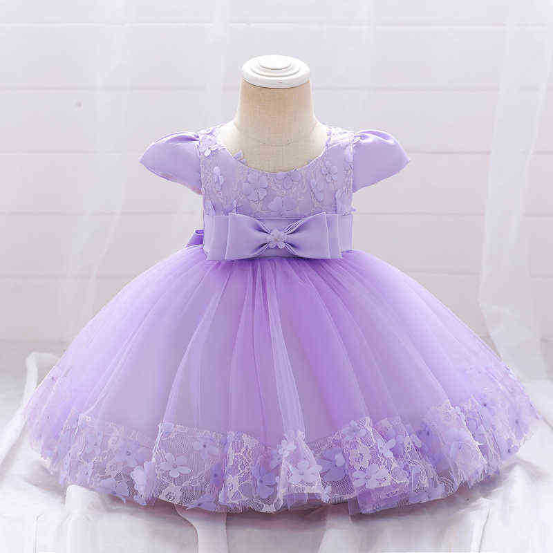 2022 Ceremony Infant 1st Birthday Dress For Baby Girl Clothes Sequin Dress Princess Dresses Party Baptism Clothing 0 1 2 Year Y220510
