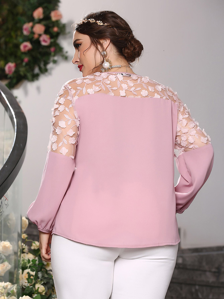 Women's Plus Size TShirt TOLEEN Clearance Price Outfits Women Large Plus Size Tops Spring Oversized TShirt Pink Long Sleeve Elegant Clothing 2211