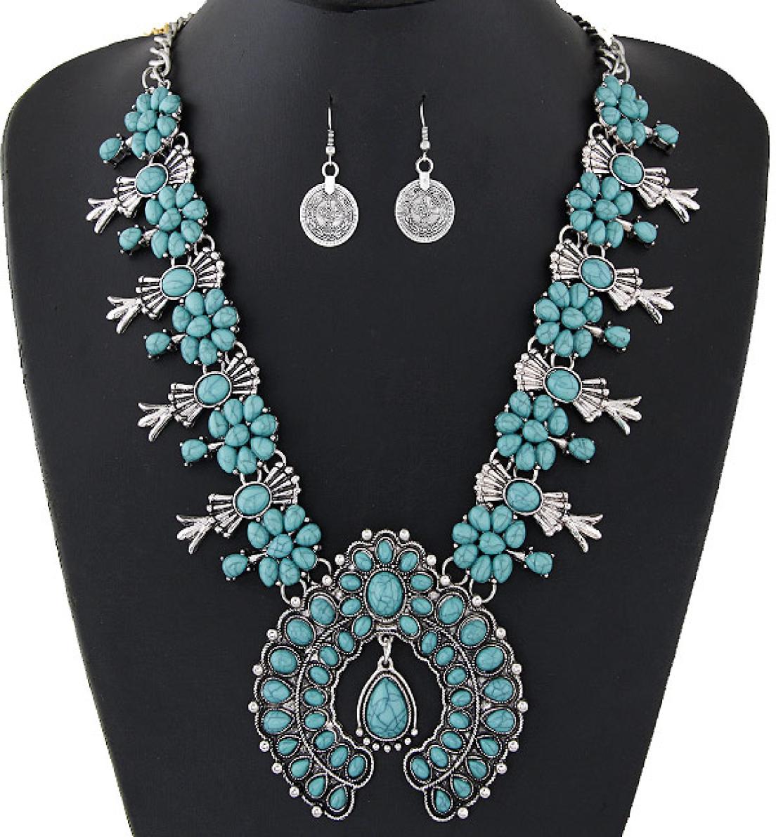 Bohemian Jewelry Sets For Women Vintage African Beads Jewelry Set Turquoise Coin Statement Necklace Earrings Set Fashion Jewelry2915465, Silver
Bohemian Jewelry Sets For Women Vintage African Beads Jewelry Set Turquoise Coin Statement Necklace Earrings Set Fashion Jewelry2915465, Silver
