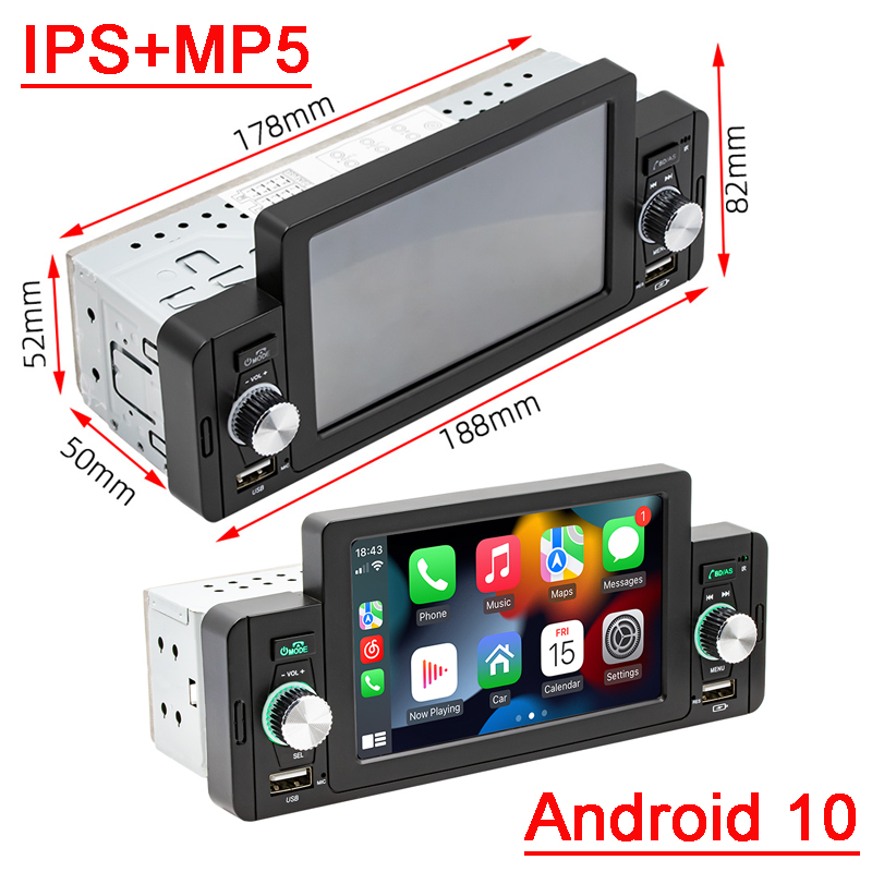 5 inch Car Stereo Multimedia Player Android Auto Radio Wireless CarPlay Player MP5 Video Car Navigation WiFi Bluetooth Mirror Link