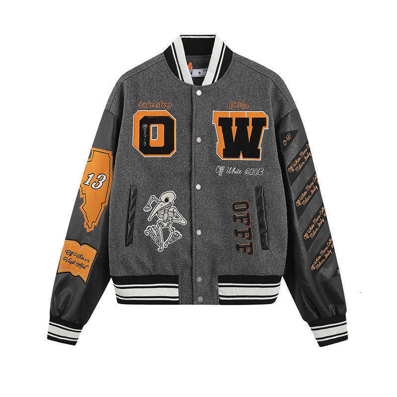 Autumn/Winter Brand Jacket offs2023 New Fashion Heavy Industry Embroidery bone head alphabet design plush baseball jacket for men and women lovers sport coat, Black
Autumn/Winter Brand Jacket offs2023 New Fashion Heavy Industry Embroidery bone head alphabet design plush baseball jacket for men and women lovers sport coat, Black