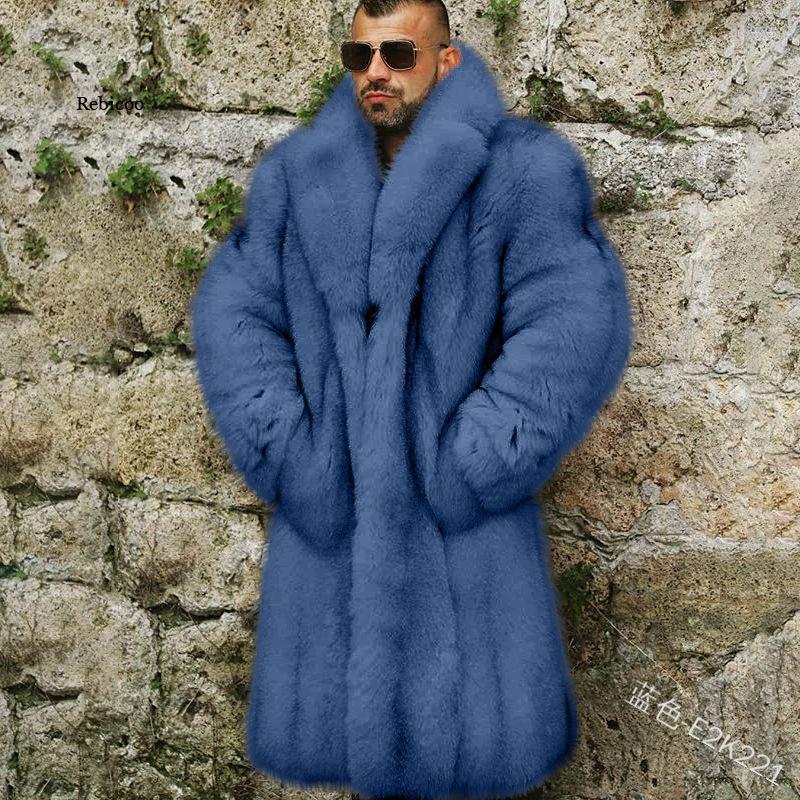 Men's Jackets Rabbit Wool Coat Men's Thicken Solid Color Warm Fashion Personality Outdoor Windproof European And American Clothes 221121