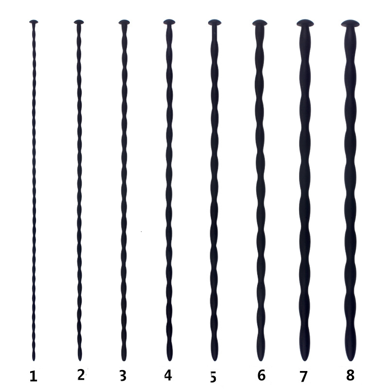 Adult Toys 8pcs/Set Silicone Long Penis Plug Urethral Sound Stimulation Dilators Sounding Rod Bdsm Sex for Men Gay 221121