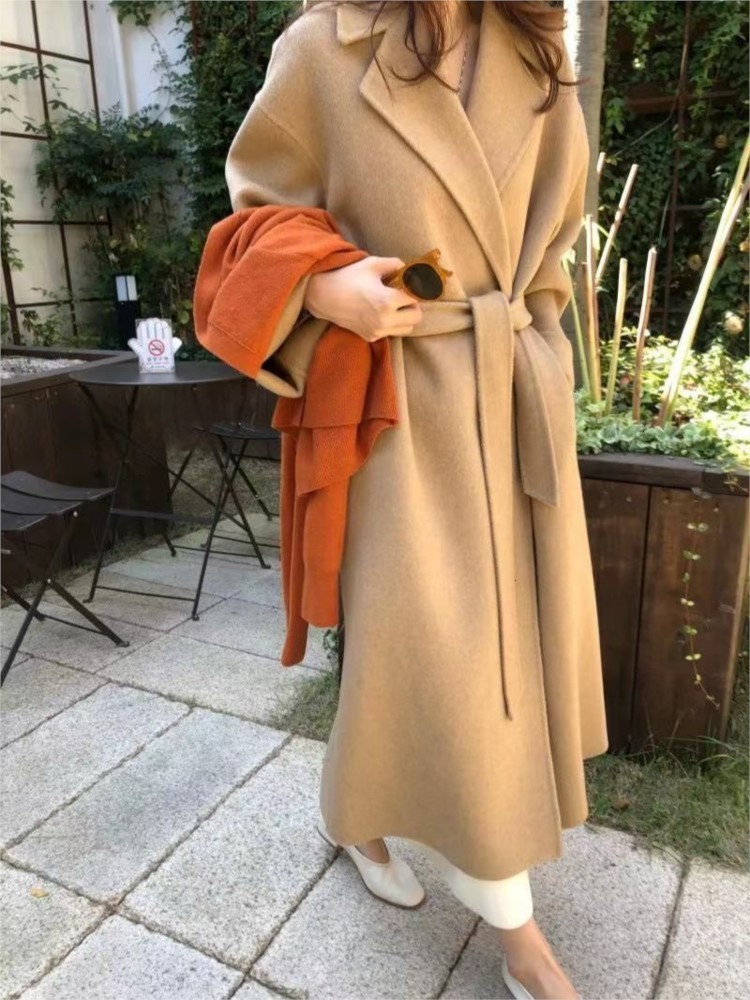 Women's Wool Blends Fashion Elegant Casual Women Woolen Jackets Winter Overcoat Long Sleeve Loose Vintage Outerwear Coats Femme Solid Clothes Clo
