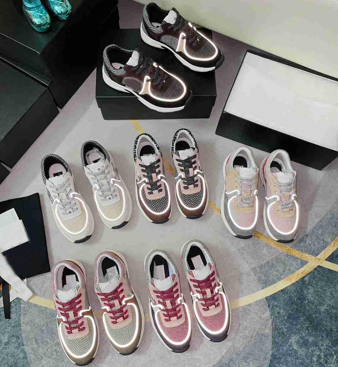 Designer Calfskin Casual Shoes Suede Reflective Sneakers Platform Shoe Trainers Vintage Fashion Increasing Leather Mesh Shoe, Color5
Designer Calfskin Casual Shoes Suede Reflective Sneakers Platform Shoe Trainers Vintage Fashion Increasing Leather Mesh Shoe, Color5