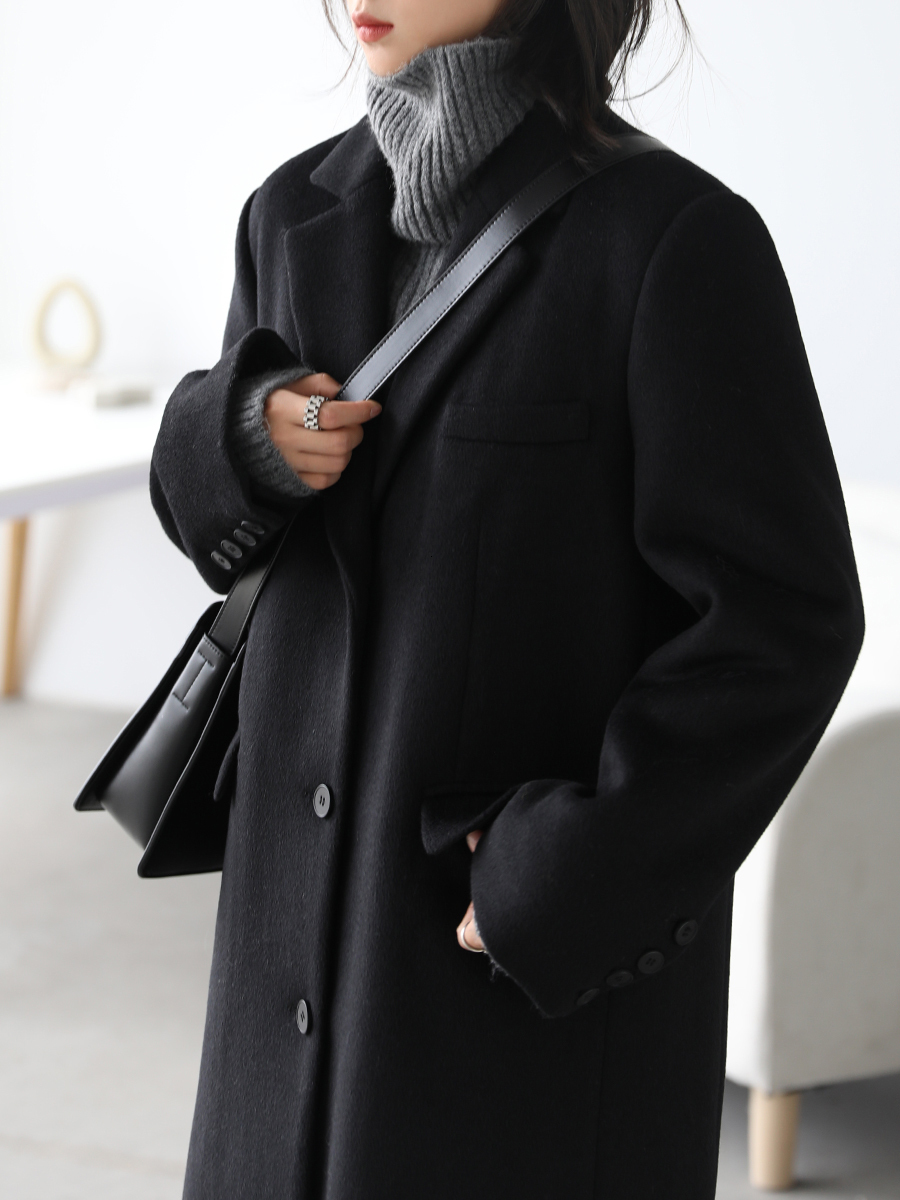 Women's Wool Blends CHIC VEN Winter Korean Women Long Coat Thickening Casual Warm Single Breasted Overcoat en Coats Office Lady Tops 221121