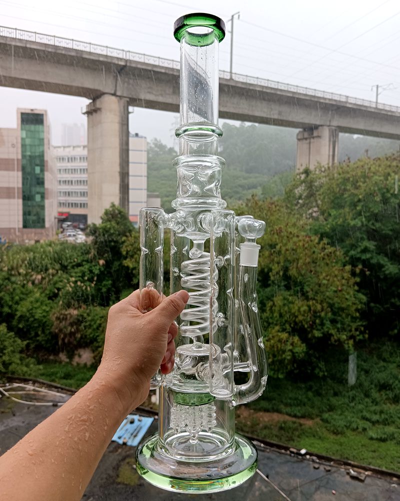 19 Inch Super Water Bong Hookahs Spring Tube Dab Rig Thick Glass Smoking Pipes Recycler with Female 14mm Joint
19 Inch Super Water Bong Hookahs Spring Tube Dab Rig Thick Glass Smoking Pipes Recycler with Female 14mm Joint