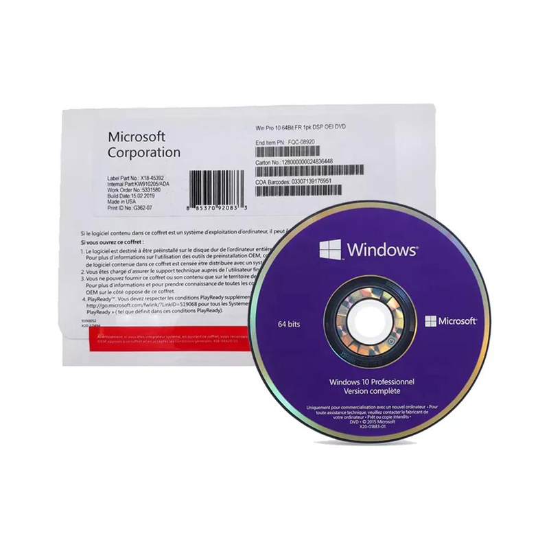 Drive Windows 10 Professional 64bit DVD OEM Pack win 10 Pro Multi Language Full Package