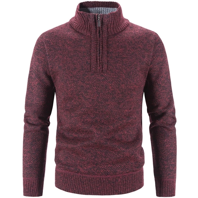 Men's Sweaters Winter Fleece Thicker Sweater Half Zipper Turtleneck Warm Pullover Quality Male Slim Knitted Wool for Spring 221121