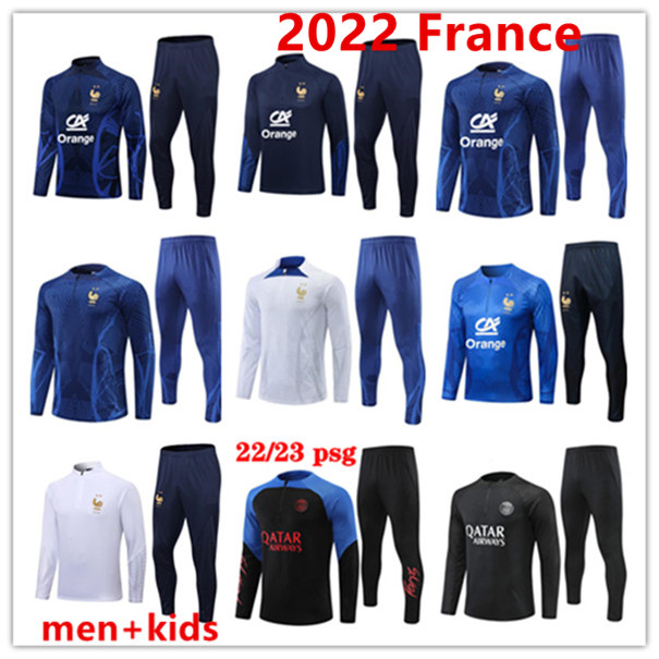 2022 French fra nce tracksuit World soccer cup jersey BENZEMA MBAPPE equipe de Full Sets kids Men 22/23 psgs Football training suit Half pull Long sleeve chandal futbol
2022 French fra nce tracksuit World soccer cup jersey BENZEMA MBAPPE equipe de Full Sets kids Men 22/23 psgs Football training suit Half pull Long sleeve chandal futbol