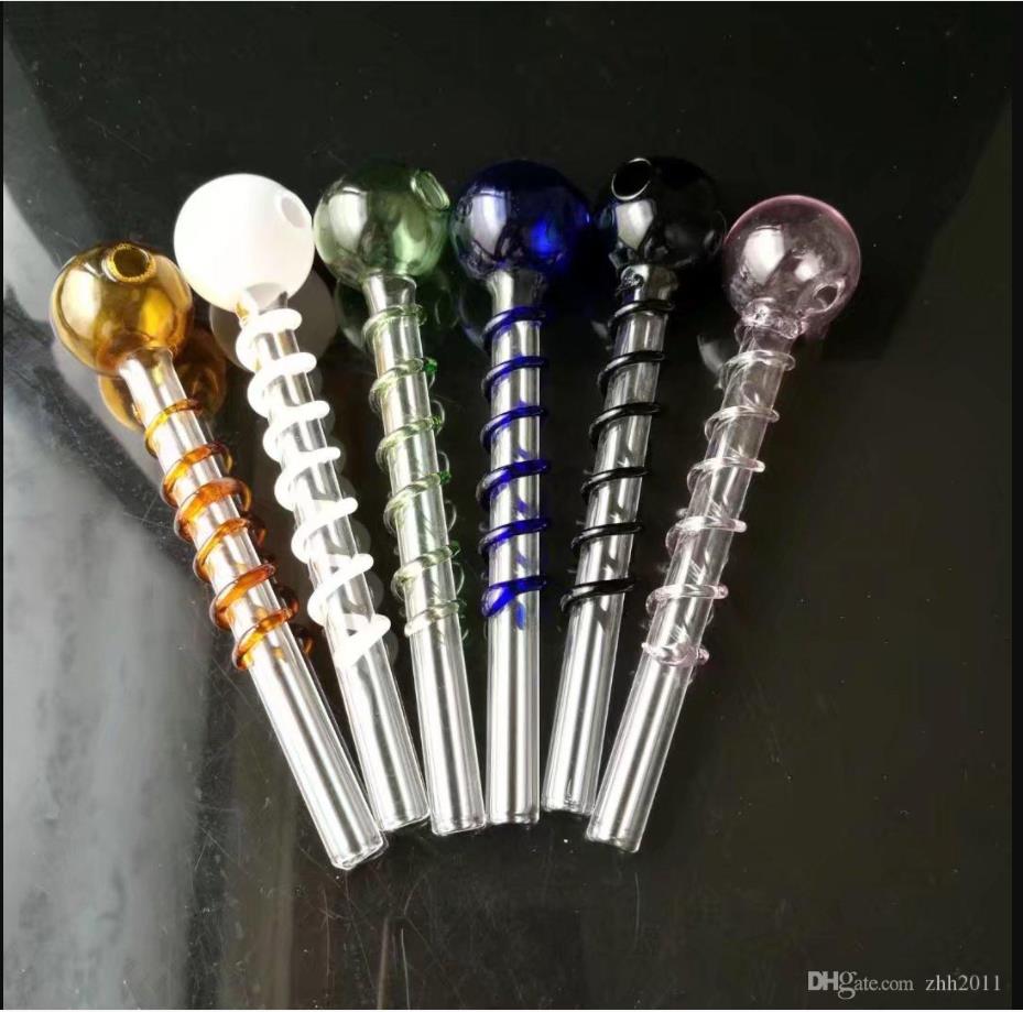 Hookahs Color plate glass pot straight wire Wholesale Bongs Oil Burner Pipes Water Pipes Glass Pipe Oil Rigs Smoking