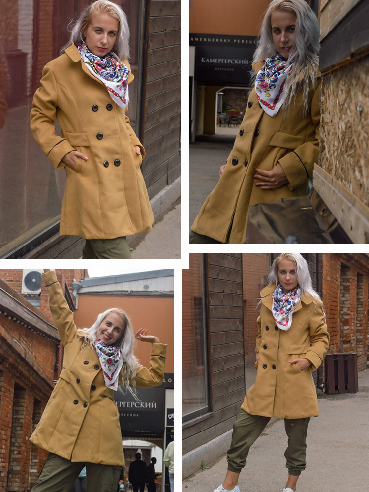 Women's Wool Blends FTLZZ Women Blend Warm Long Coat Autumn Winter Female Slim Fit Lapel en Overcoat Cashmere Outerwear 221121