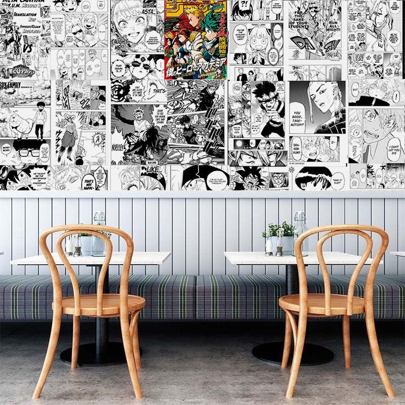 Popular English anime 21x30cm 20/30/40pcs manga wall stickers anime wallpaper print anime stickers Teen room decoration 220315