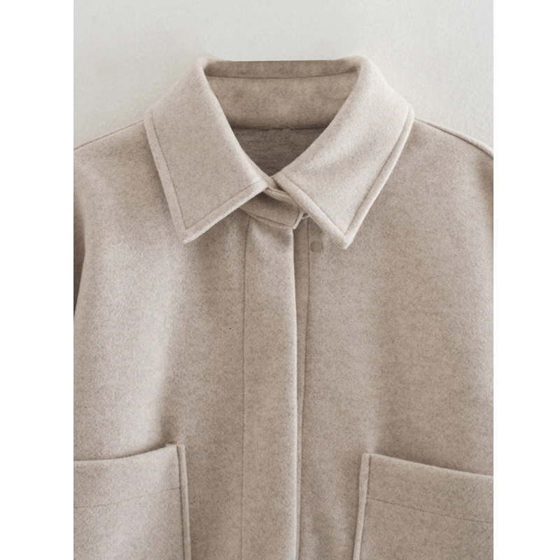 Women's Wool Blends Xitimeao 2023 Autumn Winter Fashion Woolen Coat Women Loose Shirt Casual Solid Ladies Lapel Jacket 221121