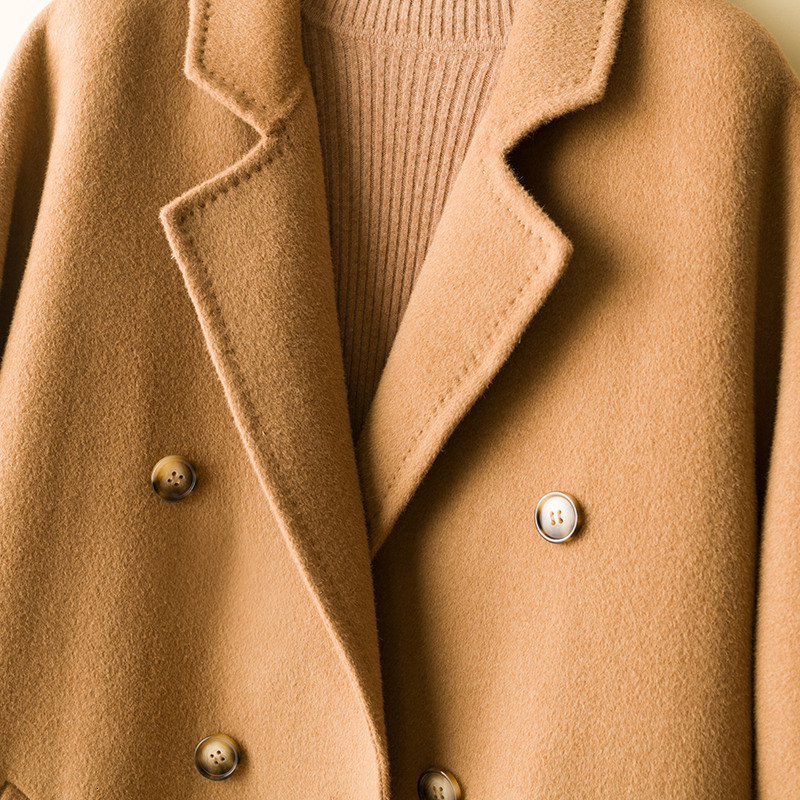 Women's Wool Blends High-end double-sided 100%woolen coat women's autumn and winter cashmere loose all-match solid color women 221121