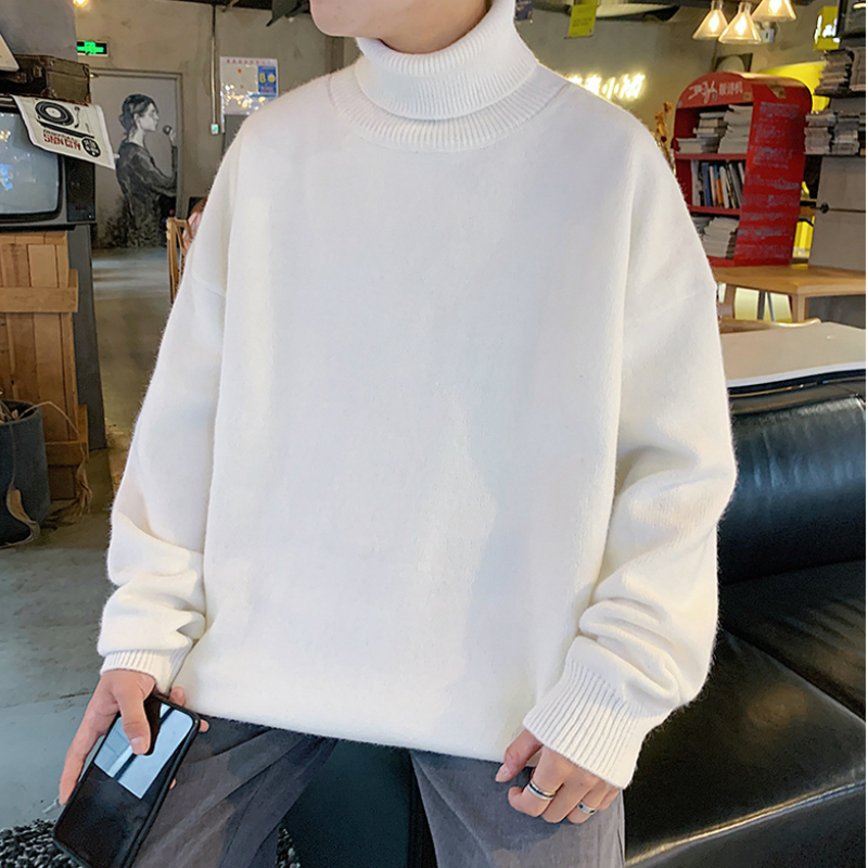 Men's Sweaters Knitted Warm Men Turtleneck Loose Casual Pullovers Bottoming Shirt Autumn Winter Solid Color 221121