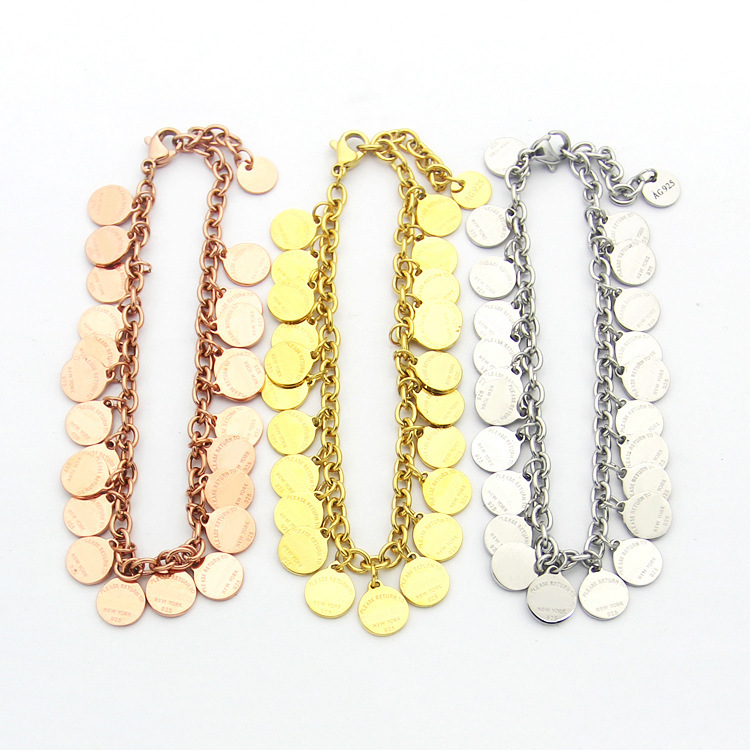 Womens Multi round card Bracelets hand Chain Designer Jewelry Chain Mini Bracelet as Wedding Christmas Gift
Womens Multi round card Bracelets hand Chain Designer Jewelry Chain Mini Bracelet as Wedding Christmas Gift