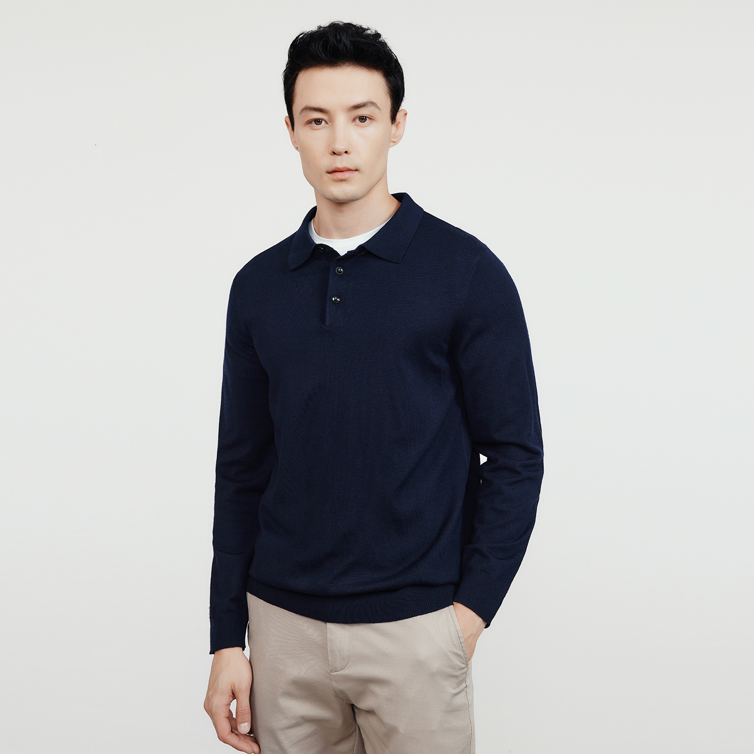 Men's Sweaters KUEGOU Autumn Winter Men Sweater Polo Shirt Collar Long Sleeves Pullovers Quality Slim Knitted Wool Blend Warm Top 721 221121
