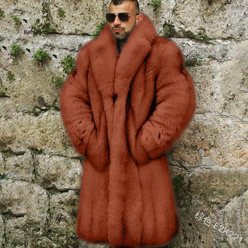 Men's Jackets Rabbit Wool Coat Men's Thicken Solid Color Warm Fashion Personality Outdoor Windproof European And American Clothes 221121