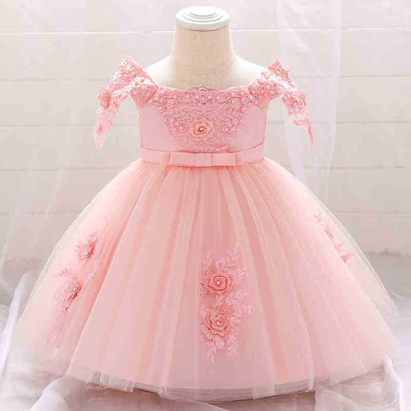 2022 Ceremony Infant 1st Birthday Dress For Baby Girl Clothes Sequin Dress Princess Dresses Party Baptism Clothing 0 1 2 Year Y220510