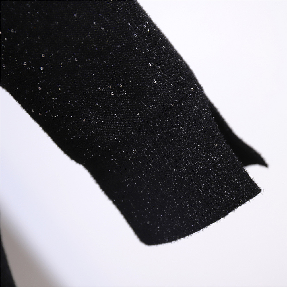 Women's Plus Size Tracksuits Autumn Winter Plus Size Women Clothing Large Loose Black Sequins Knit Tshirt And Shorts Two Pieces Suit 4XL 5XL 6XL 