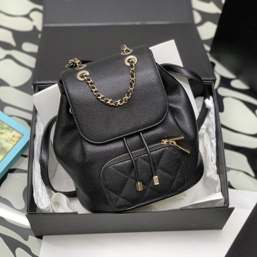 Original Quality Caviar Leather Luxury designer Backpacks Designer Shoulders Bag Fashion School Bags With Box C138