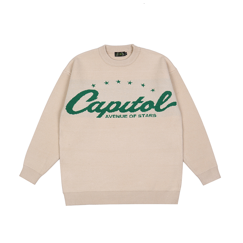 Men's Sweaters Japanese Retro Alphabet Stars Crew Neck Sweater Men and Women Pullover High Street Oversize Loose Casual Autumn 221121