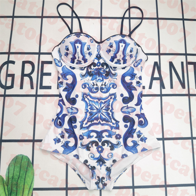 Blue Pattern Swimwear Home Cloth Sexy Push Up Bikini Sling One Piece Swimsuit For Women Vintage Ladies Swim Wear
Blue Pattern Swimwear Home Cloth Sexy Push Up Bikini Sling One Piece Swimsuit For Women Vintage Ladies Swim Wear