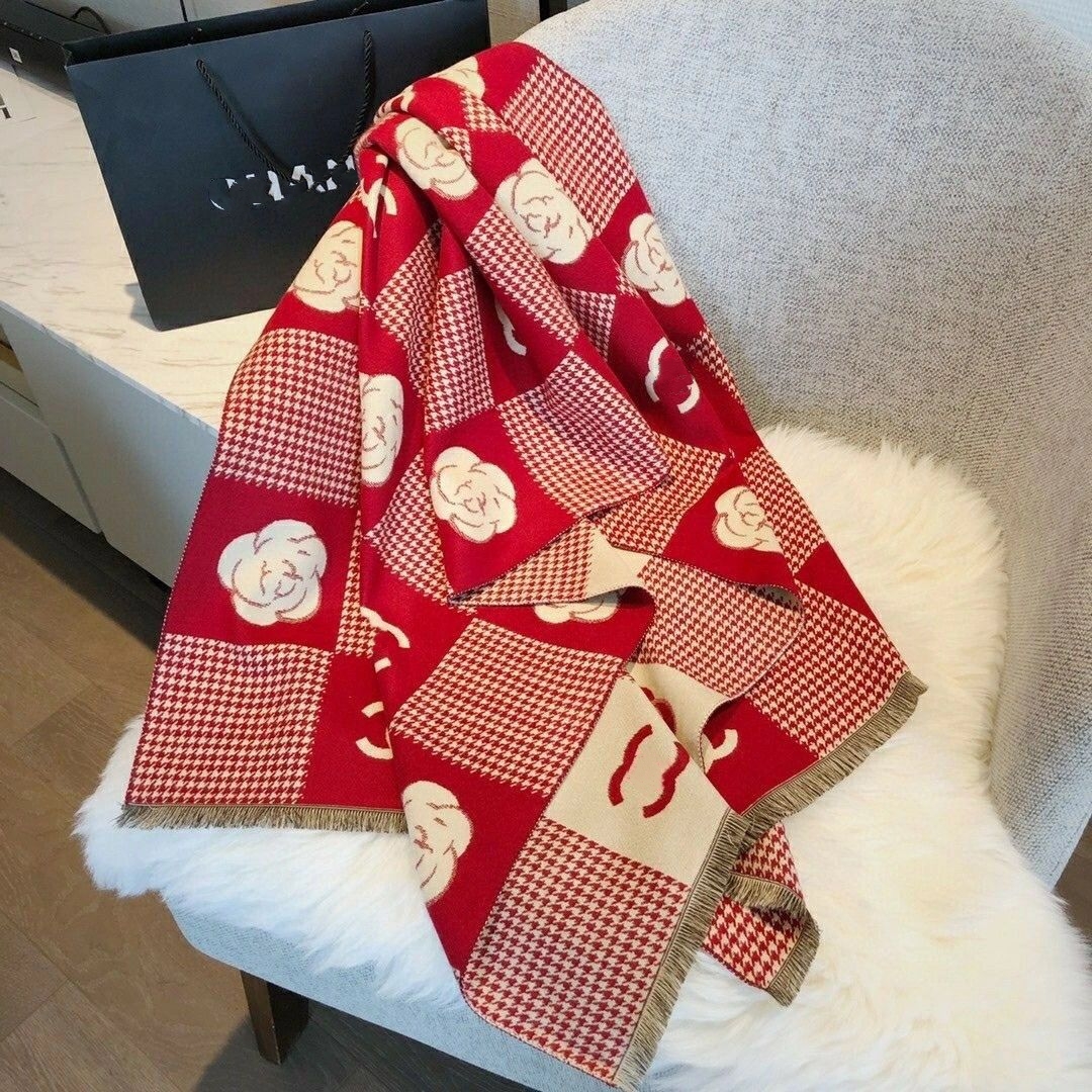 23ss Designer scarf Women Cashmere Scarf Letter camellia flower Printed Scarves Soft Touch Warm Wraps With Tags Autumn Winter Long Shawls