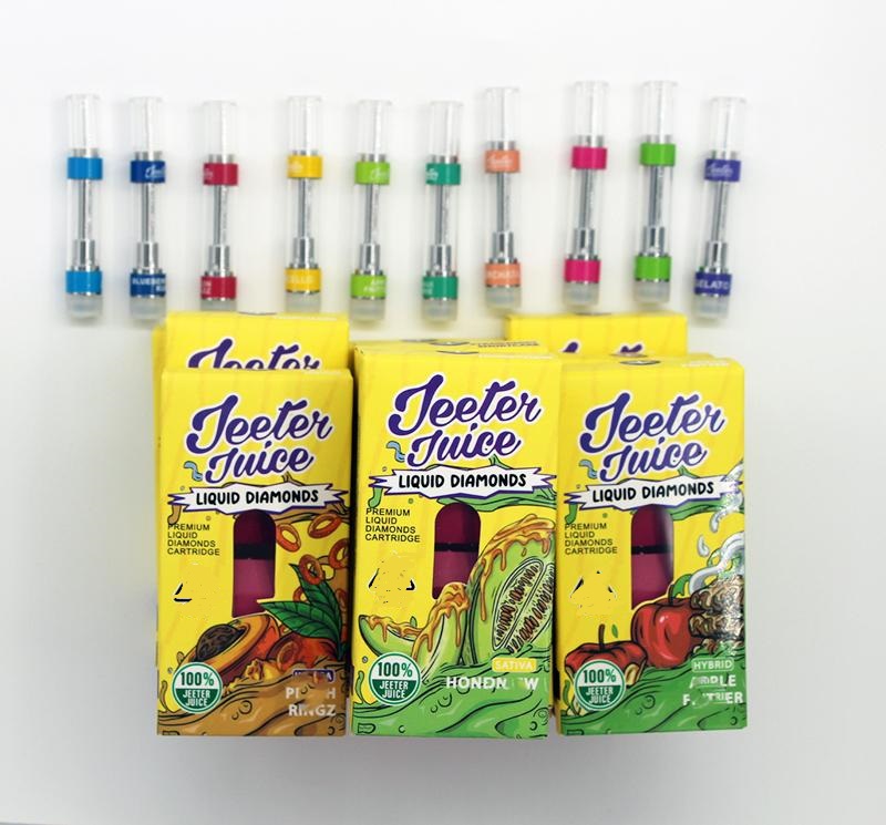Jeeter Juice Ceramic Coil Cartridge Glass Atomizer Vape Carts 0.8ml /1ml Empty 510 Thread Thick Oil with Cart Box Packaging Vaporizer 10 Colors Packing 1000pcs
Jeeter Juice Ceramic Coil Cartridge Glass Atomizer Vape Carts 0.8ml /1ml Empty 510 Thread Thick Oil with Cart Box Packaging Vaporizer 10 Colors Packing 1000pcs