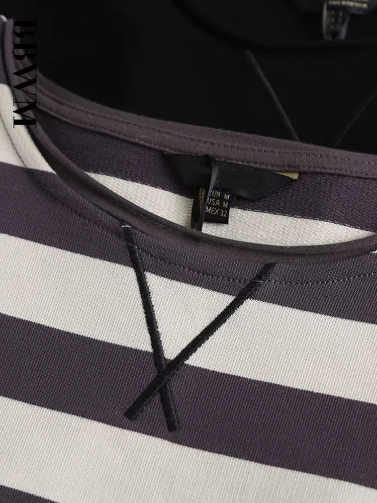 Women's Hoodies Sweatshirts Women High Quality Striped Print Oversize Long Sleeve O Neck Loose Pullovers Female Tops 221121
