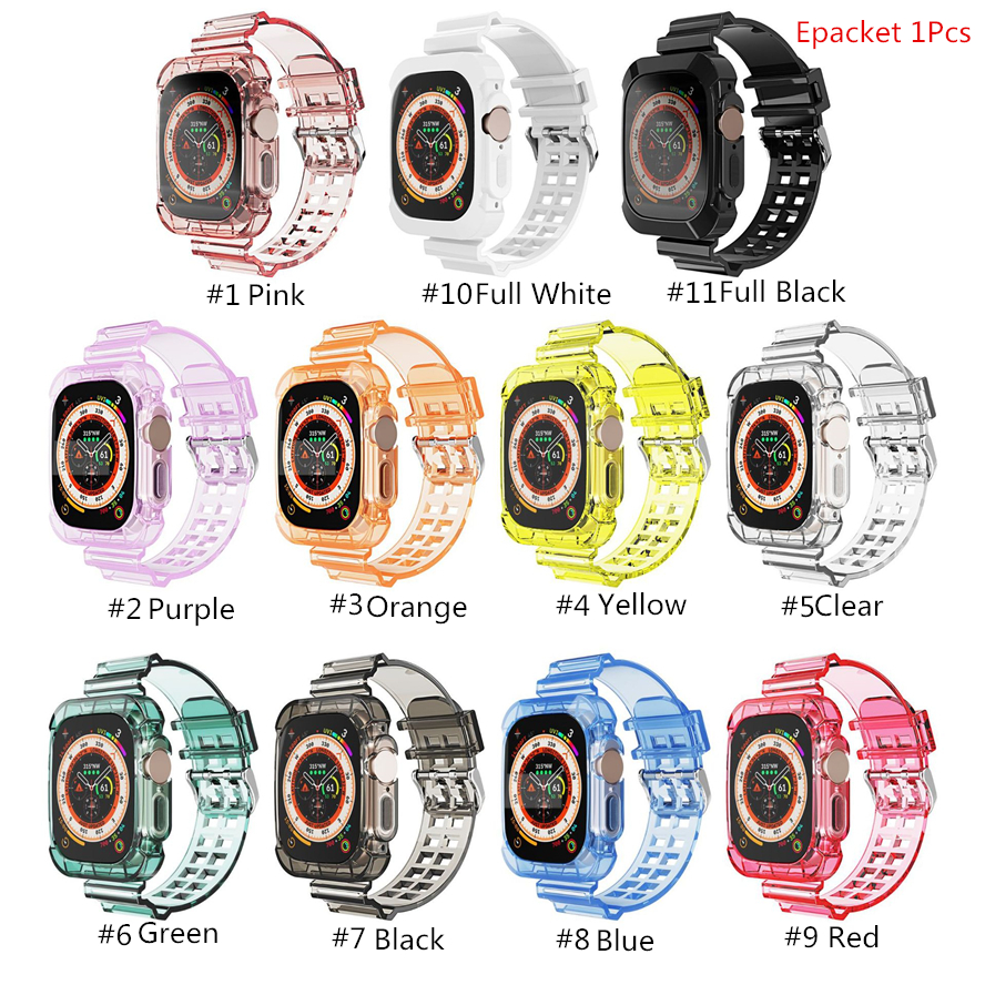Smart Straps Transparent Continuous Type Protective Case TPU Strap Watchband Sport Band Fit iWatch Series 8 Ultra 7 6 SE 5 4 3 For Apple Watch 38/41 44/45mm Wristband
Smart Straps Transparent Continuous Type Protective Case TPU Strap Watchband Sport Band Fit iWatch Series 8 Ultra 7 6 SE 5 4 3 For Apple Watch 38/41 44/45mm Wristband